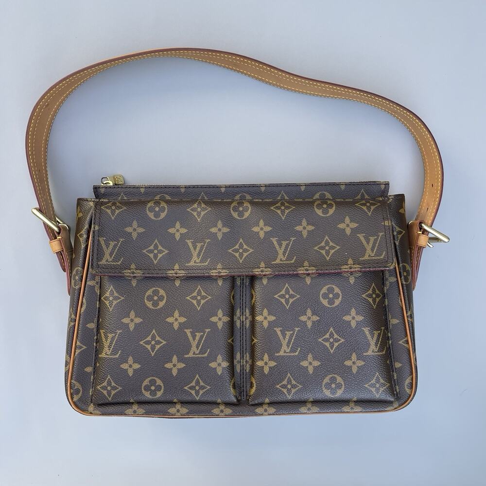 Louis Vuitton Viva Cite Shoulder Bag GM Brown Canvas
